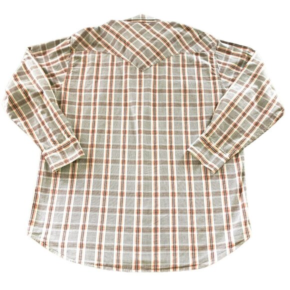 SCULLY PEARL SNAP ROCKABILLY SHIRT SZ XL BROWN PLAID COWBOY WESTERN COTTON MENS - Picture 5 of 7